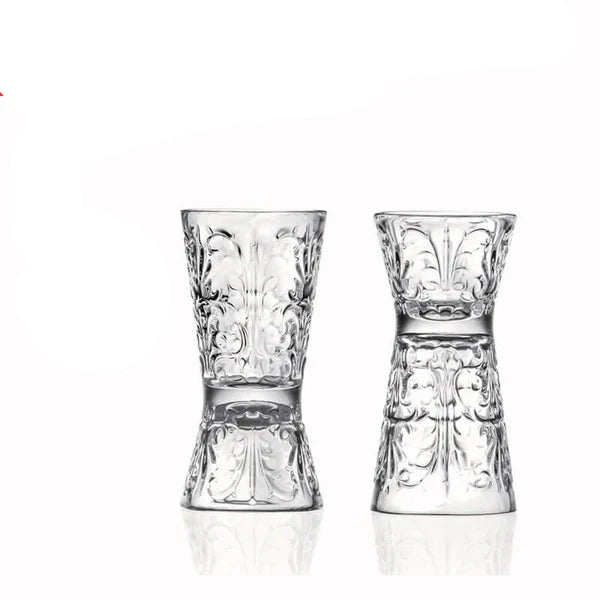 3-6 cl - RCR Tattoo Jiggers e Dosatori Per Cocktail in Vetro - Set 6 Pezzi